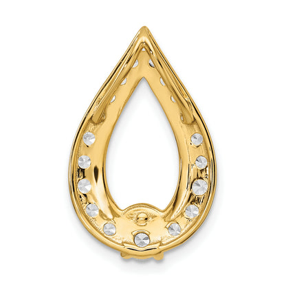 14k Yellow Gold 14k 1 carat Lab Grown Diamond VS/SI+ G+ Teardrop Chain Slide Pendant