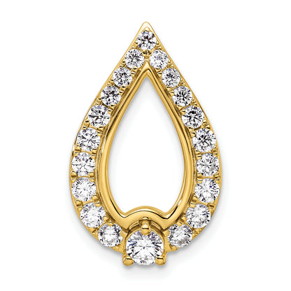 14k Yellow Gold 14k 1 carat Lab Grown Diamond VS/SI+ G+ Teardrop Chain Slide Pendant