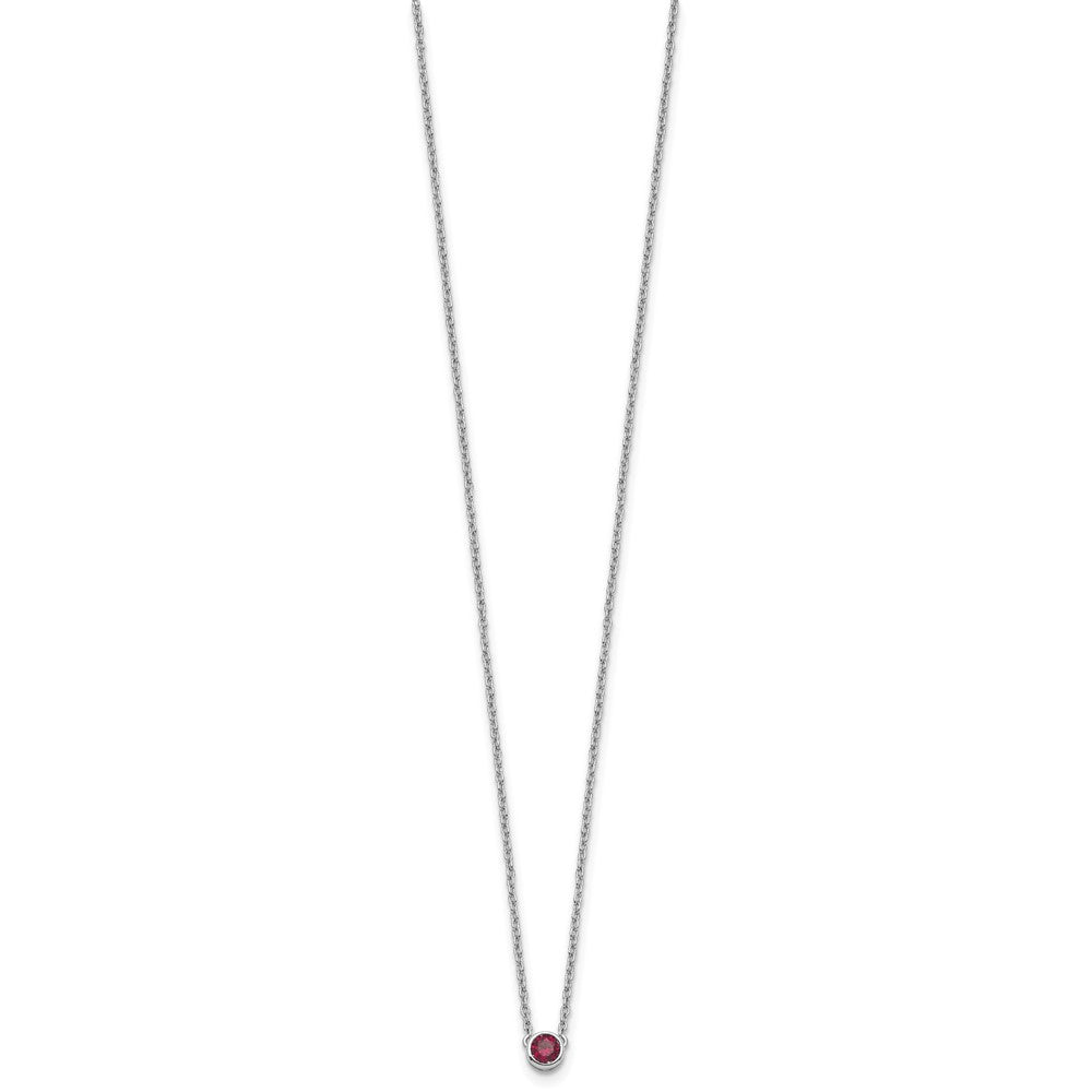 14K White Gold 1 Genuine Birthstone Family Necklace