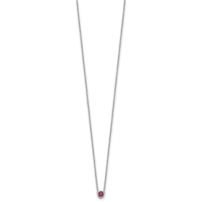 14K White Gold 1 Genuine Birthstone Family Necklace