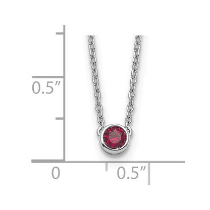 14K White Gold 1 Genuine Birthstone Family Necklace
