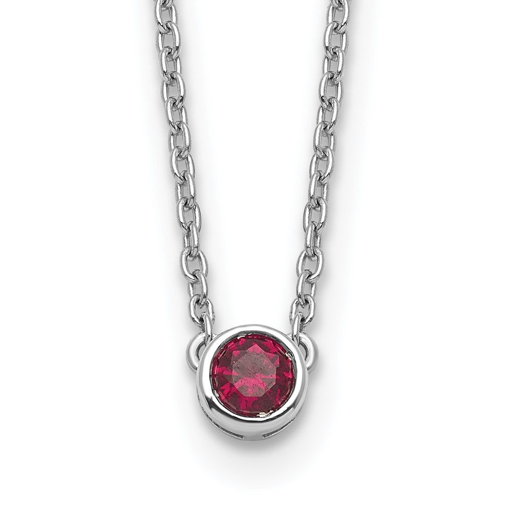 14K White Gold 1 Genuine Birthstone Family Necklace