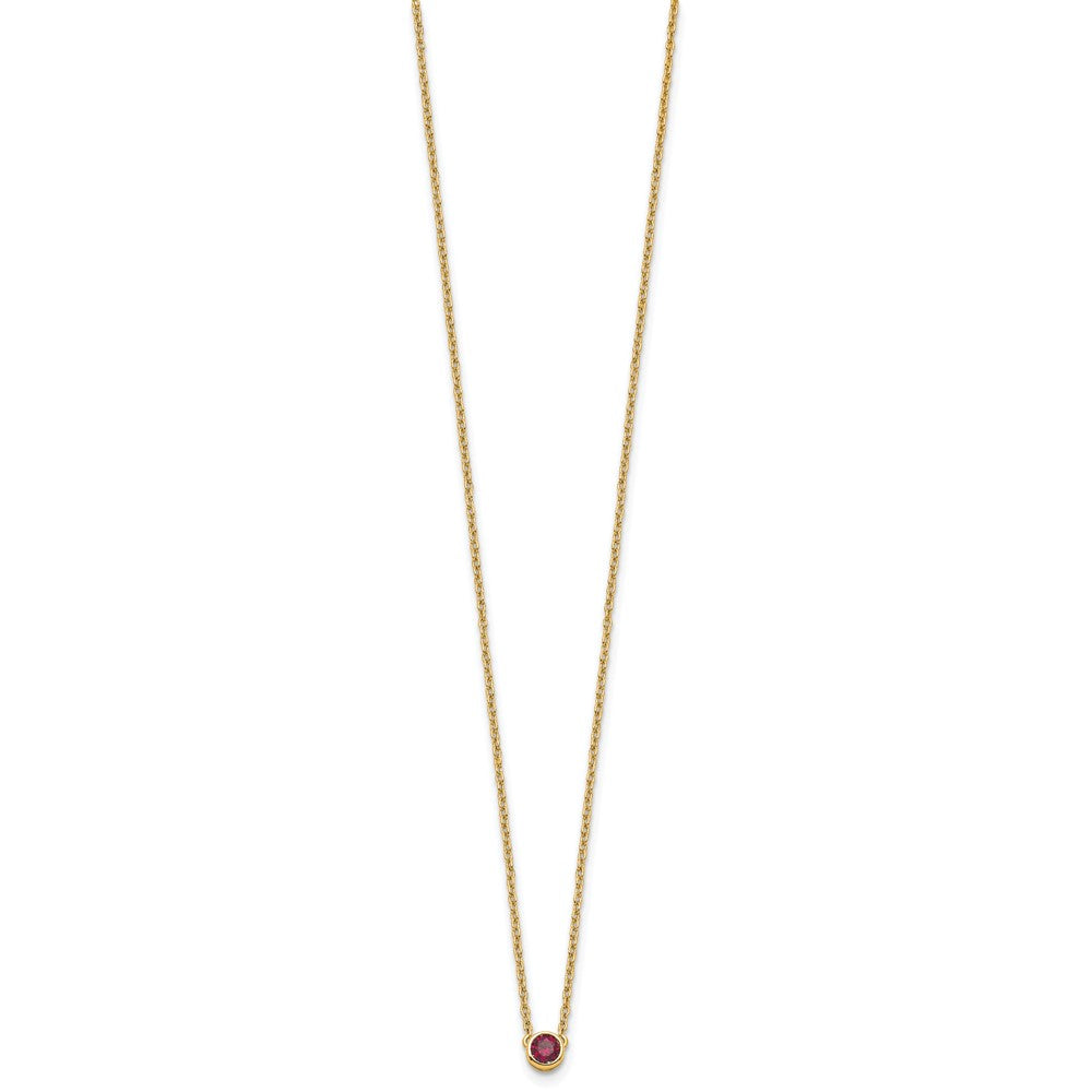 14K Yellow Gold 1 Genuine Birthstone Family Necklace