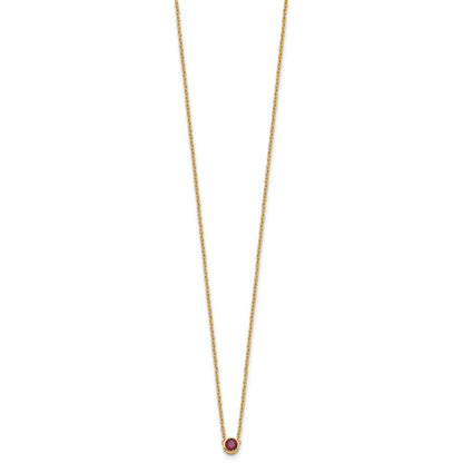 14K Yellow Gold 1 Genuine Birthstone Family Necklace