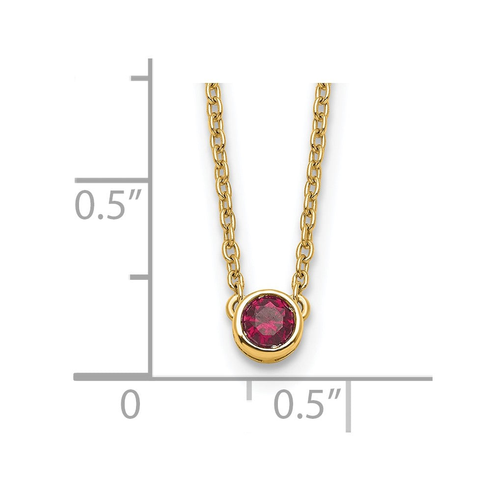 14K Yellow Gold 1 Genuine Birthstone Family Necklace