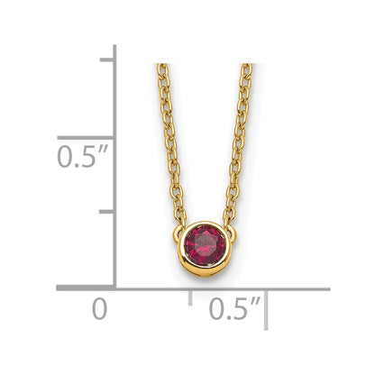 14K Yellow Gold 1 Genuine Birthstone Family Necklace