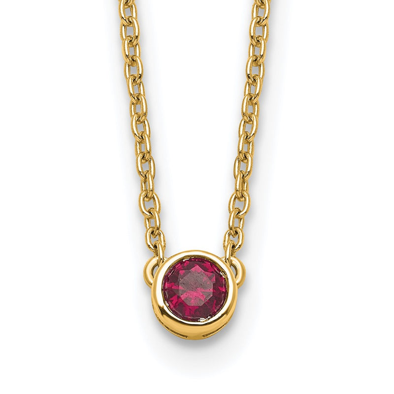 14K Yellow Gold 1 Genuine Birthstone Family Necklace