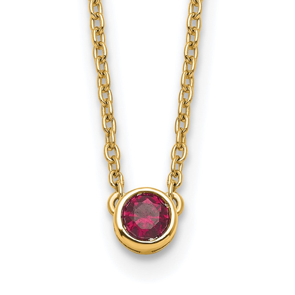 14K Yellow Gold 1 Synthetic Birthstone Family Necklace