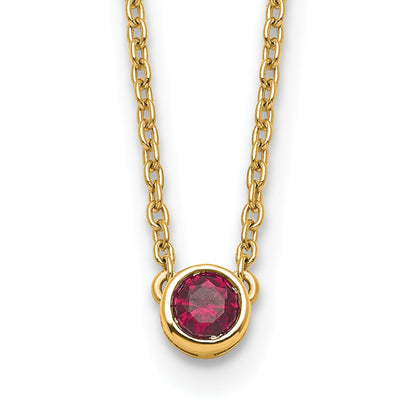 14K Yellow Gold 1 Synthetic Birthstone Family Necklace