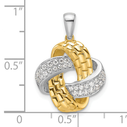 14k Two-tone Two Tone 1/5 Ct. Lab Grown Diamond VS/SI+ G+ Love Knot Pendant
