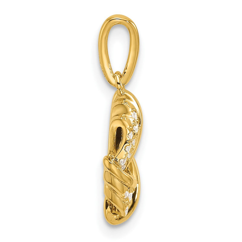 14k Yellow Gold 1/5 Ct. Lab Grown Diamond VS/SI+ G+ Love Knot Pendant