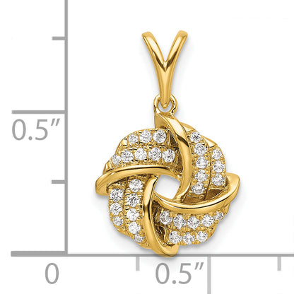 14k Yellow Gold 1/5 Ct. Lab Grown Diamond VS/SI+ G+ Love Knot Pendant