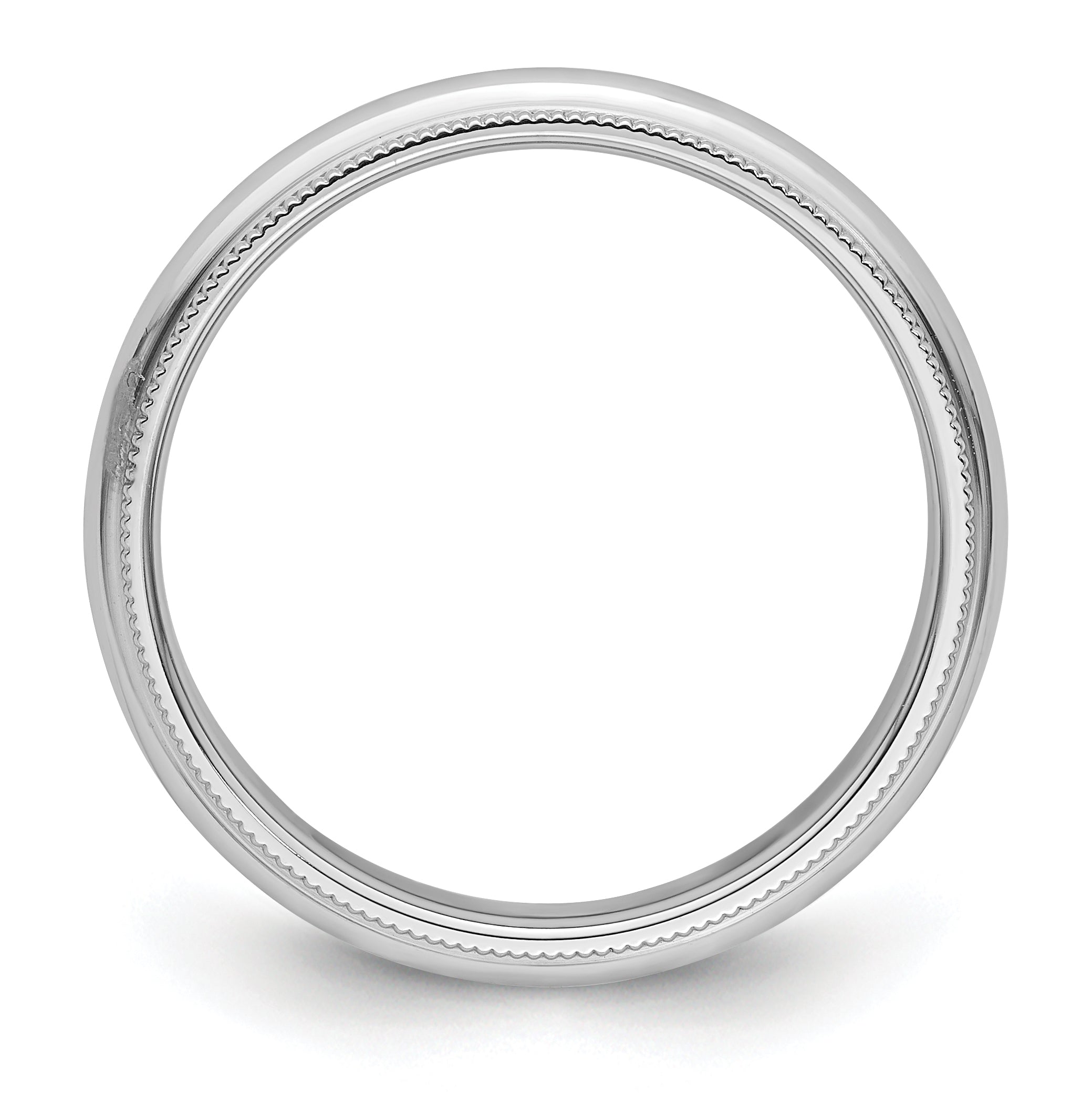 Platinum 4mm Polished Milgrain Comfort Fit Wedding Band