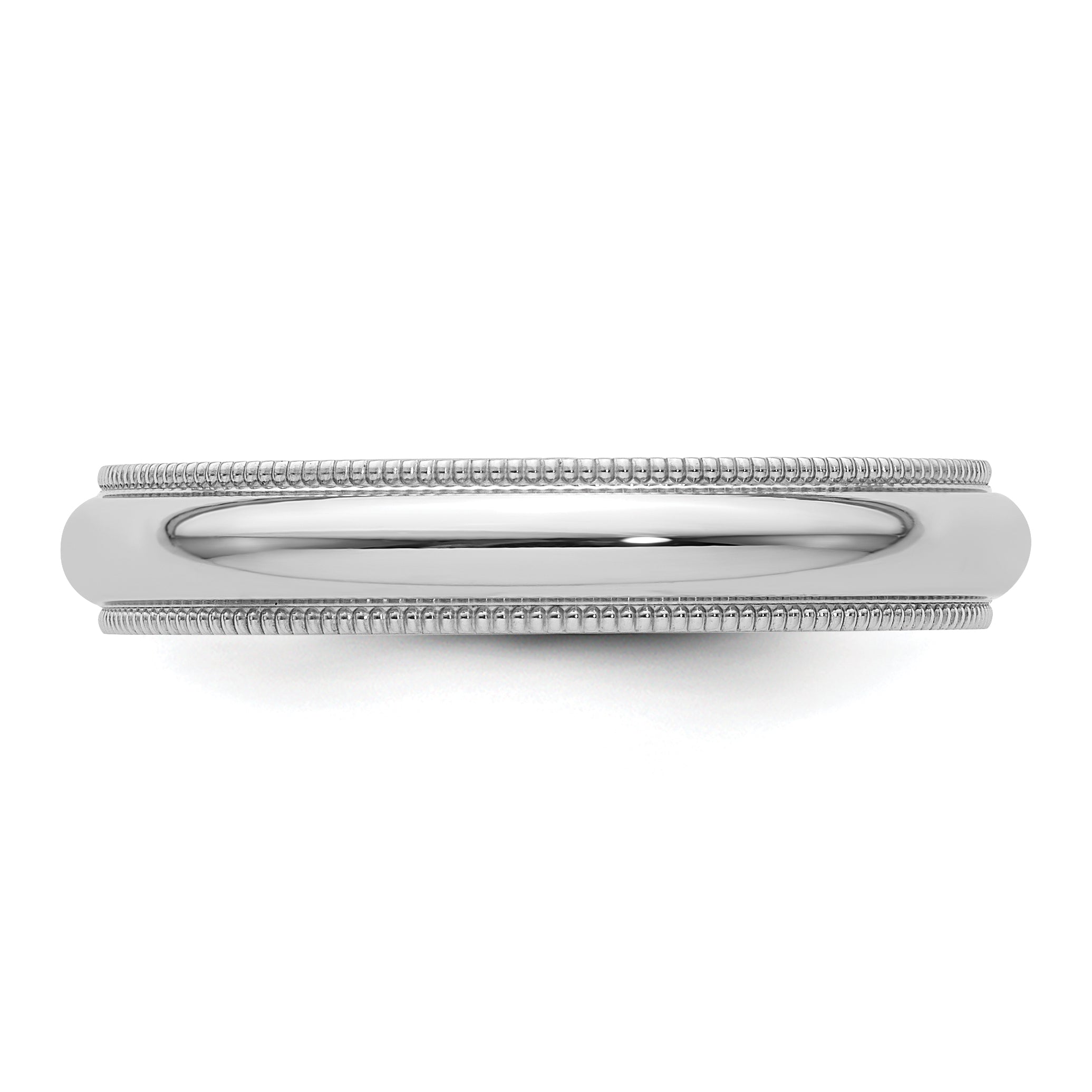 Platinum 4mm Polished Milgrain Comfort Fit Wedding Band