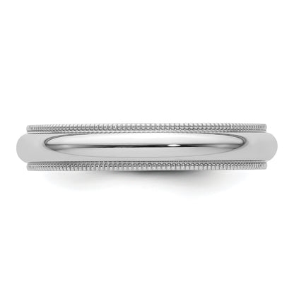 Platinum 4mm Polished Milgrain Comfort Fit Wedding Band