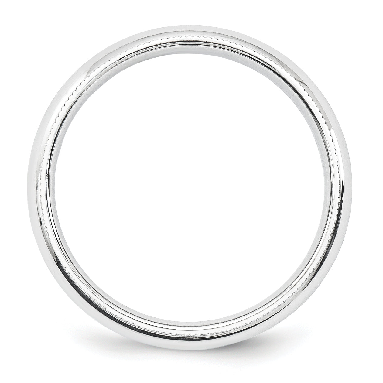 Platinum 5mm Polished Milgrain Comfort Fit Wedding Band