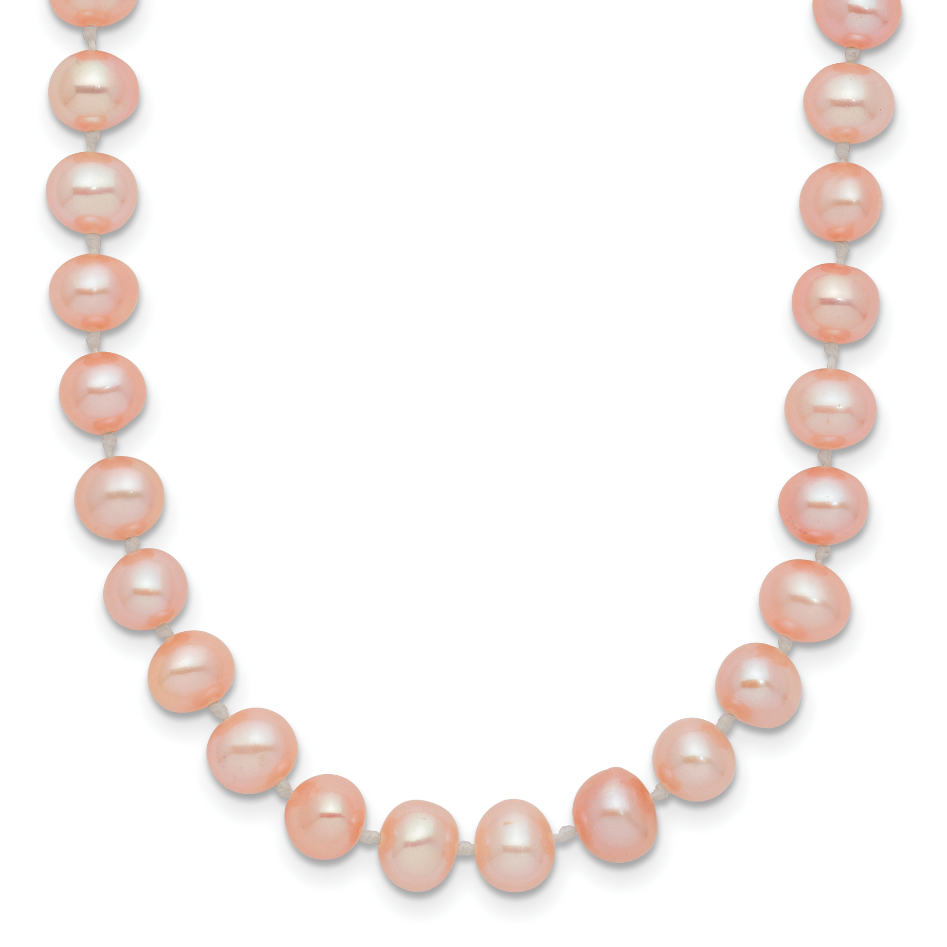 14K Yellow Gold 5-6mm Pink Near Round Freshwater Cultured Pearl Necklace