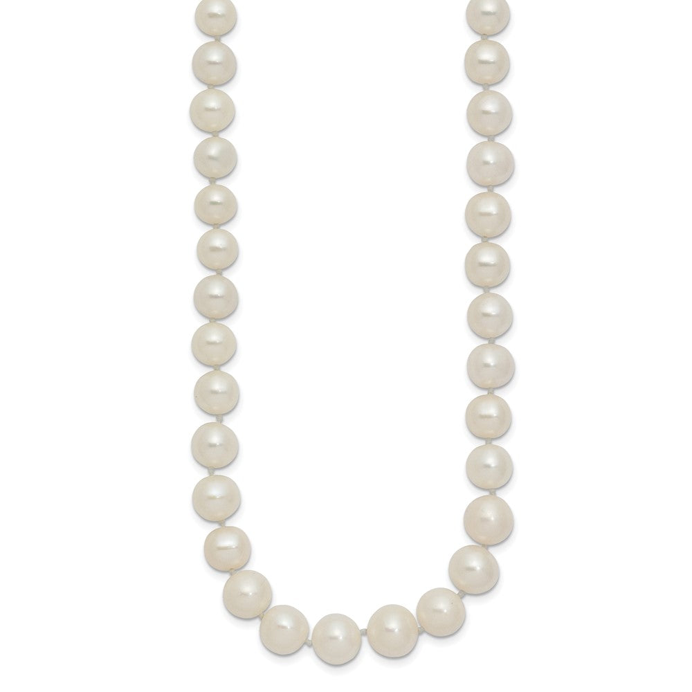 14K Yellow Gold 7.5-9mm White Freshwater Cultured Pearl Graduated Necklace