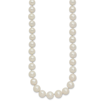 14K Yellow Gold 7.5-9mm White Freshwater Cultured Pearl Graduated Necklace
