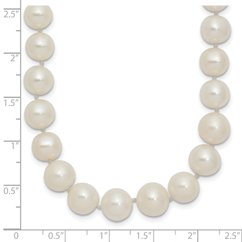 14K Yellow Gold 7.5-9mm White Freshwater Cultured Pearl Graduated Necklace