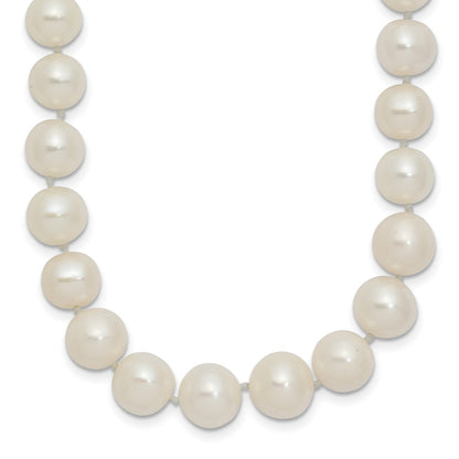 14K Yellow Gold 7.5-9mm White Freshwater Cultured Pearl Graduated Necklace