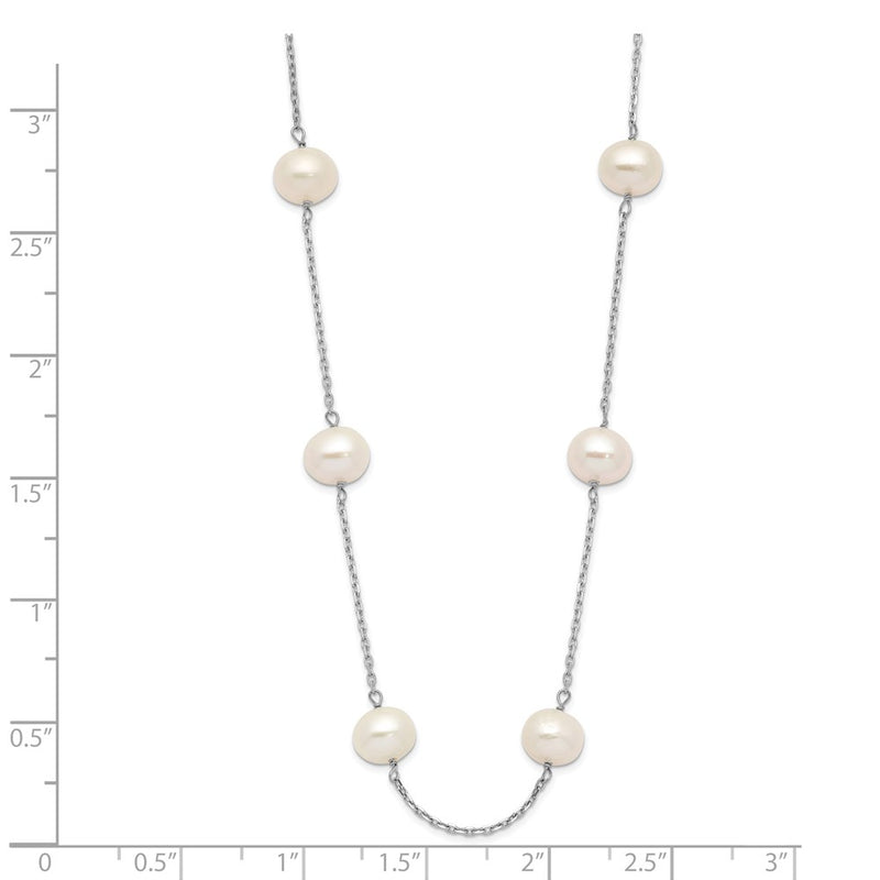 14K White Gold 6-7mm Round Fw Cultured Pearl 12-Station Necklace