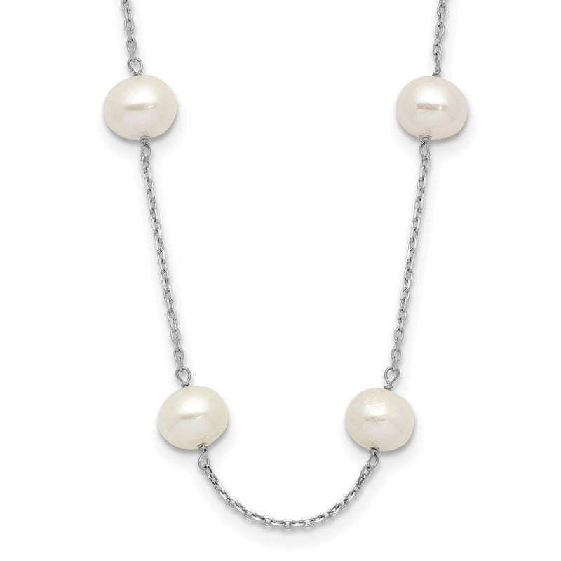 14K White Gold 6-7mm Round Fw Cultured Pearl 12-Station Necklace