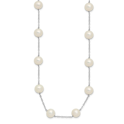 14K White Gold 8-9mm Freshwater Cultured Pearl 14-Station Necklace