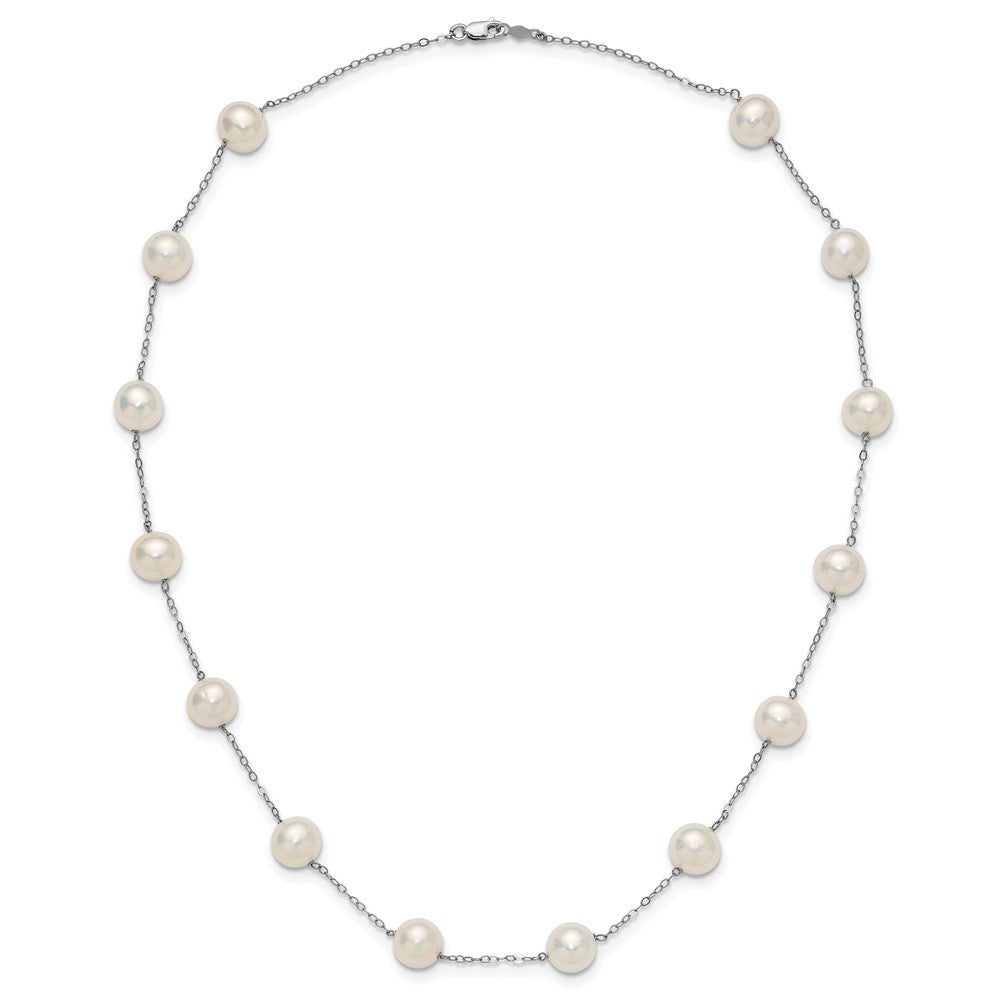 14K White Gold 8-9mm Freshwater Cultured Pearl 14-Station Necklace