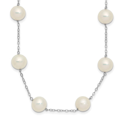 14K White Gold 8-9mm Freshwater Cultured Pearl 14-Station Necklace
