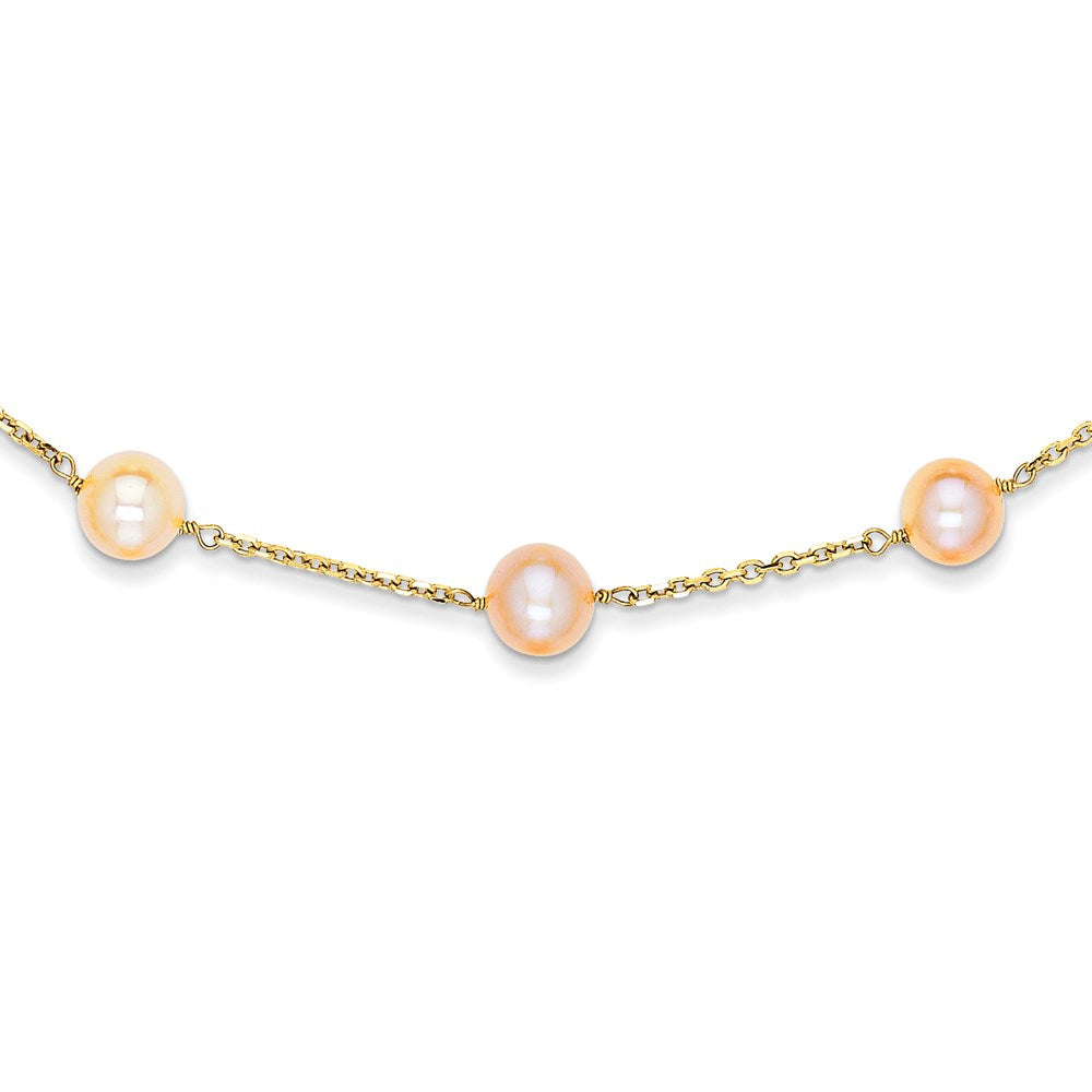 14K Yellow Gold Cream Color Fw Cultured Pearl Necklace