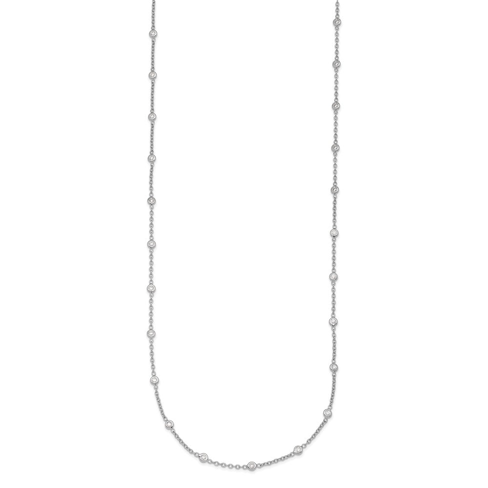 Platinum Herco Polished Bezel Set 34 Lab Grown Diamond Station 20 Inch Necklace