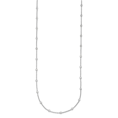 Platinum Herco Polished Bezel Set 34 Lab Grown Diamond Station 20 Inch Necklace