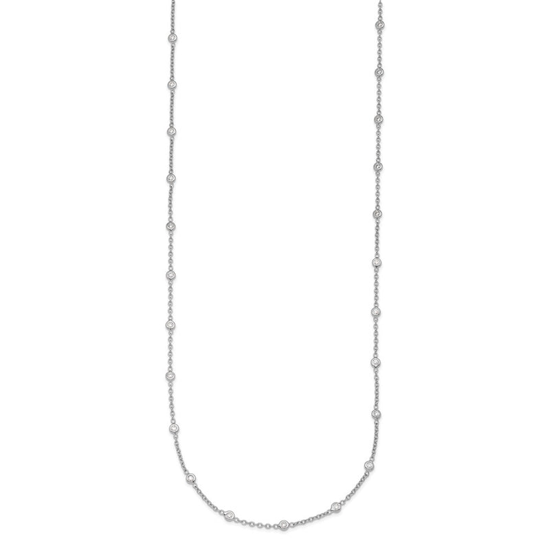 Platinum Herco Polished Bezel Set 34 Lab Grown Diamond Station 20 Inch Necklace