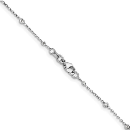 Platinum Herco Polished Bezel Set 34 Lab Grown Diamond Station 20 Inch Necklace