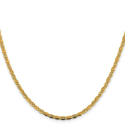 14K Tri-Color 2.75mm Pav Valentino With Lobster Clasp Chain Necklace