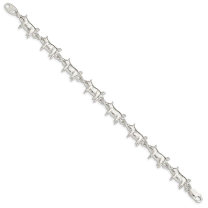 7 Inch Sterling Silver Pig Bracelet