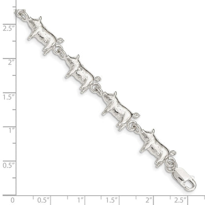 7 Inch Sterling Silver Pig Bracelet