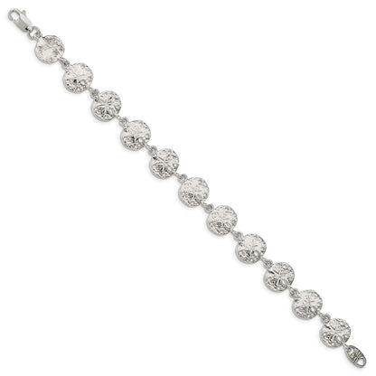 7 Inch Sterling Silver Sand Dollars Bracelet