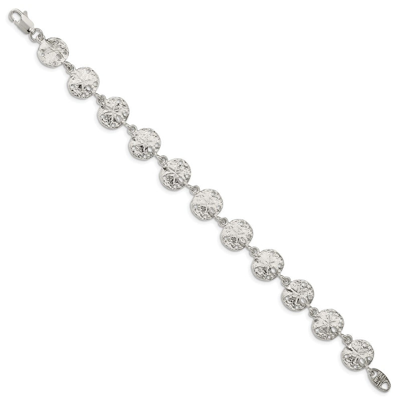 7 Inch Sterling Silver Sand Dollars Bracelet