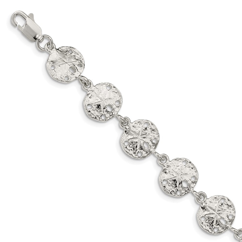 7 Inch Sterling Silver Sand Dollars Bracelet