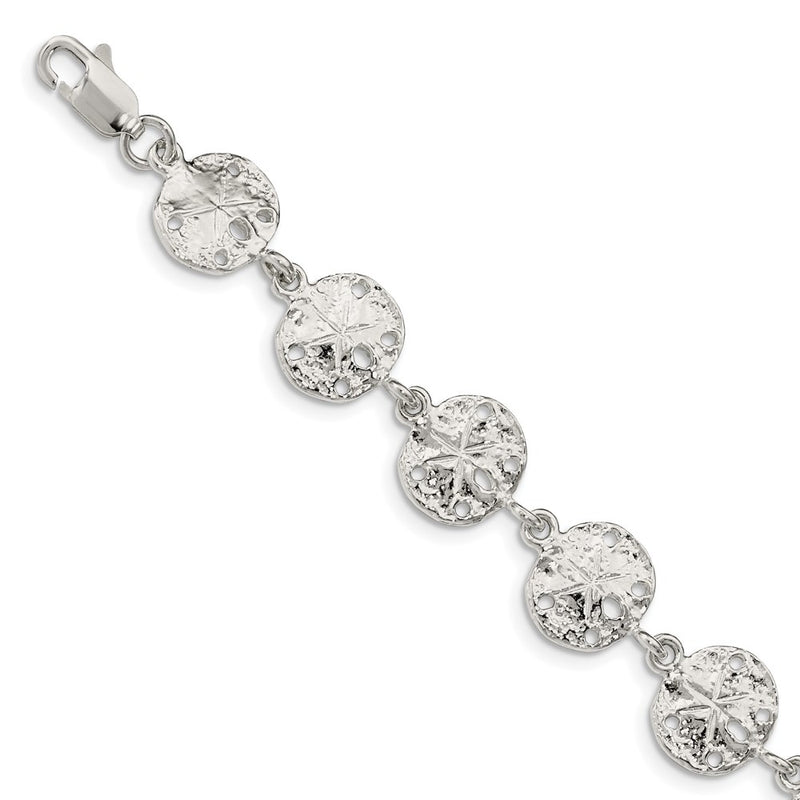 7 Inch Sterling Silver Sand Dollars Bracelet