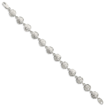7 Inch Sterling Silver Sand Dollars Bracelet