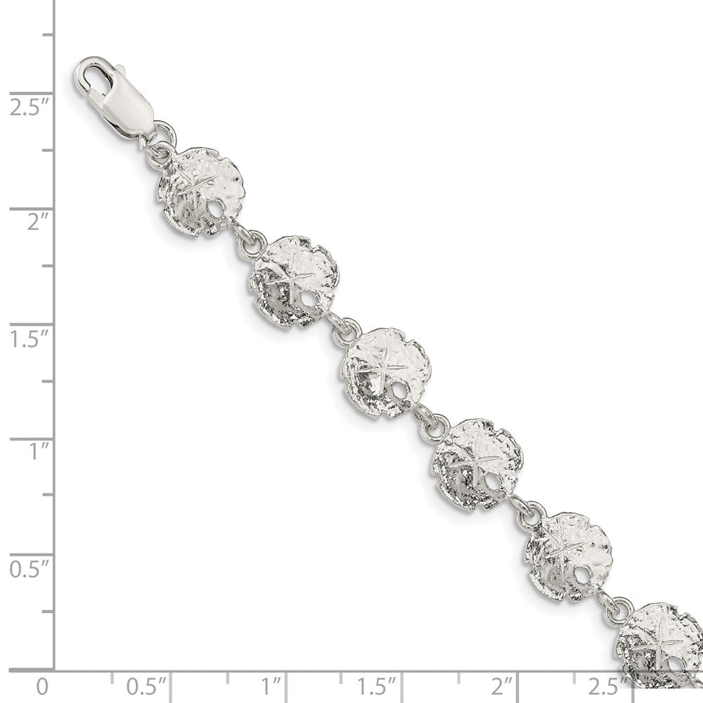 7 Inch Sterling Silver Sand Dollars Bracelet