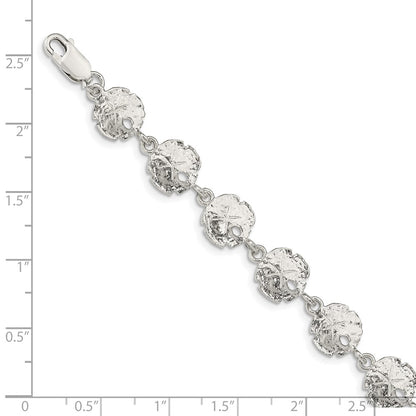 7 Inch Sterling Silver Sand Dollars Bracelet