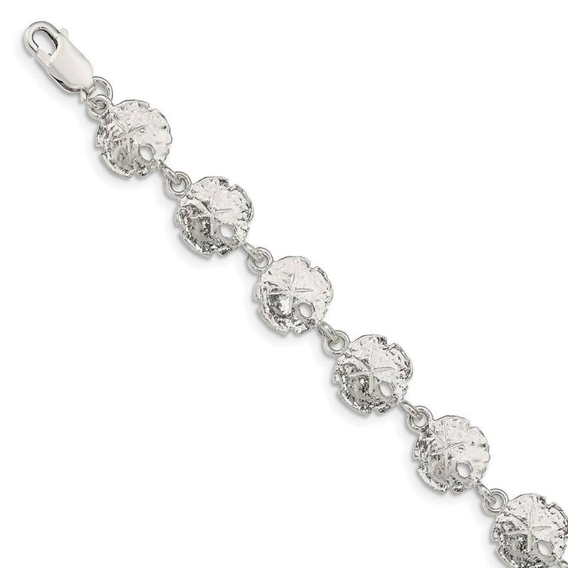 7 Inch Sterling Silver Sand Dollars Bracelet