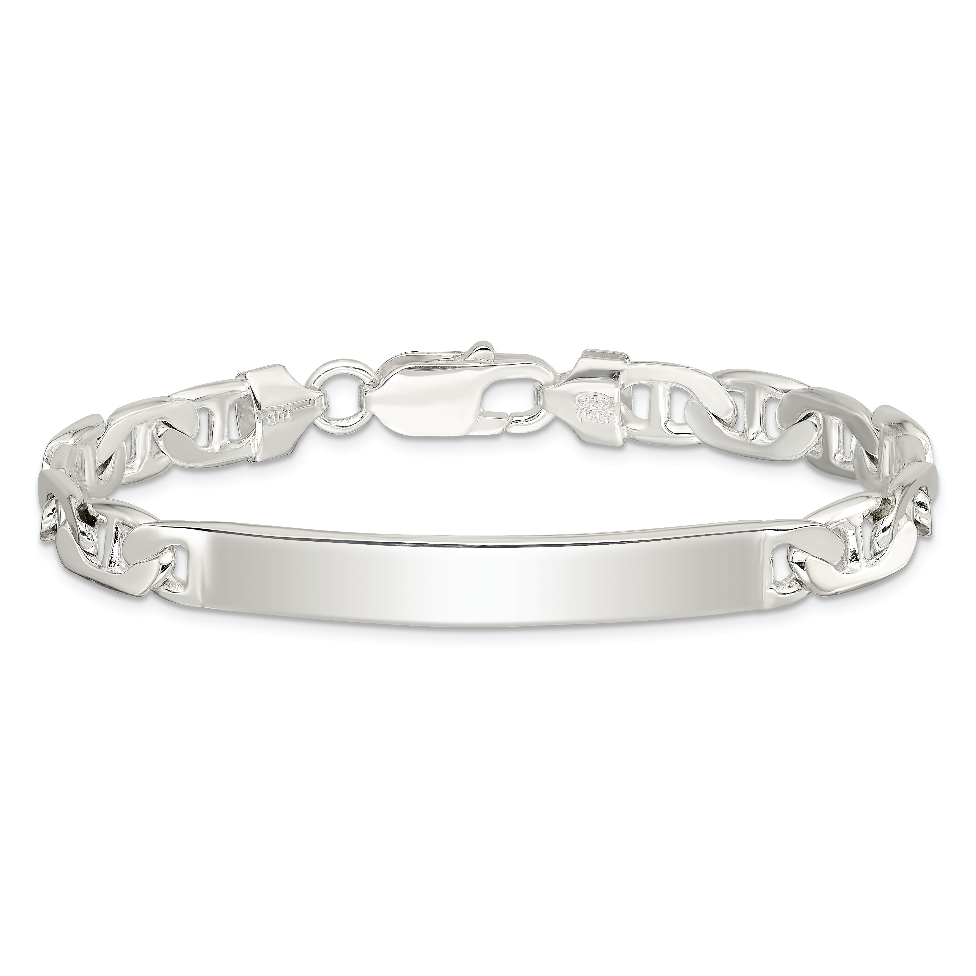 7 Inch Sterling Silver Anchor Id Bracelet