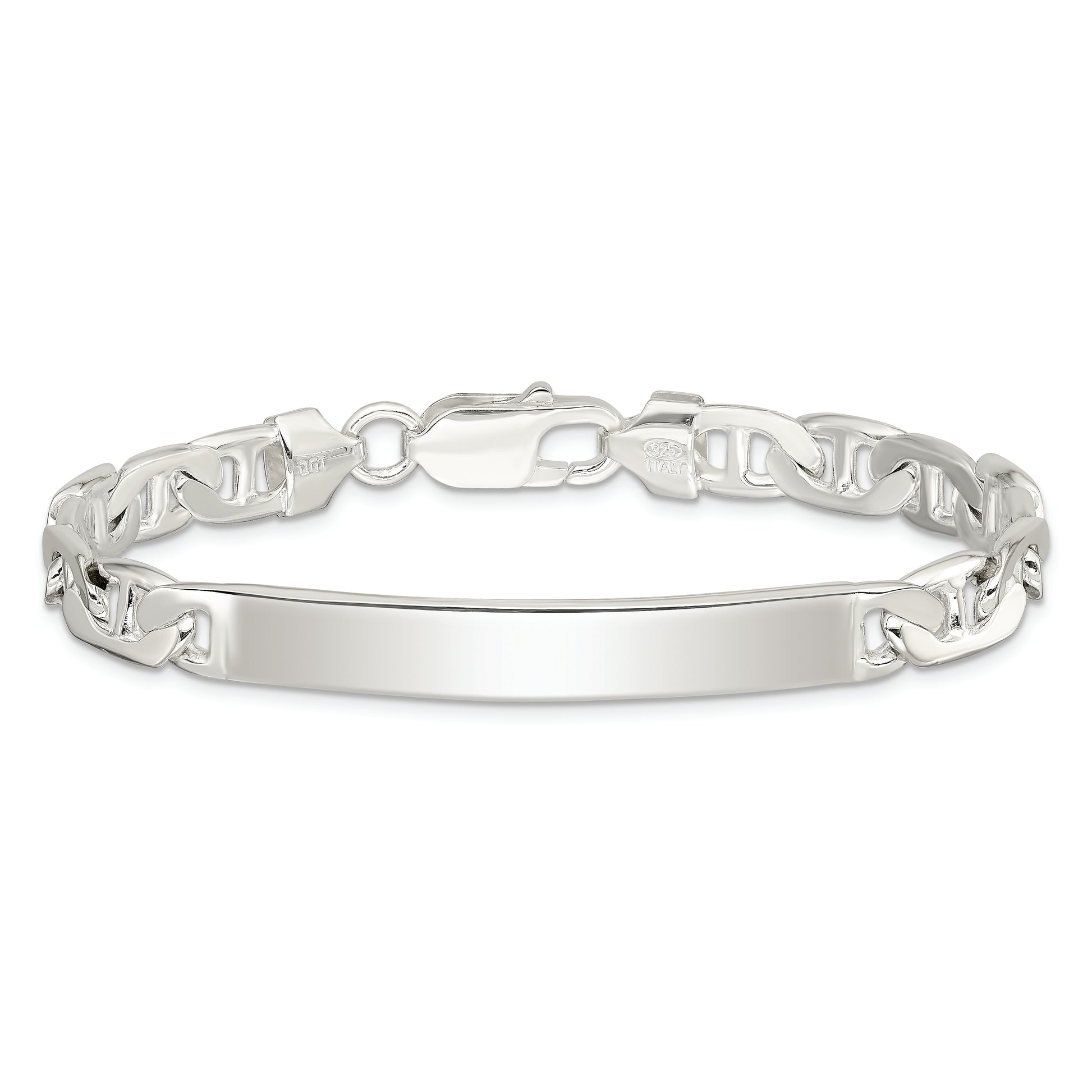 7 Inch Sterling Silver Anchor Id Bracelet