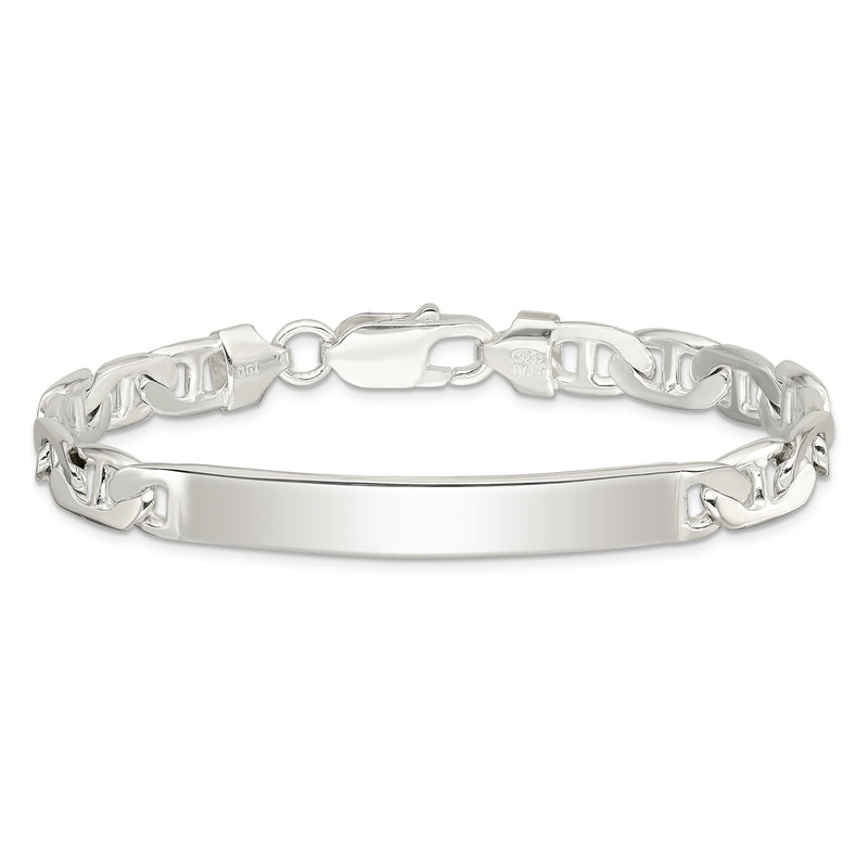7 Inch Sterling Silver Anchor Id Bracelet