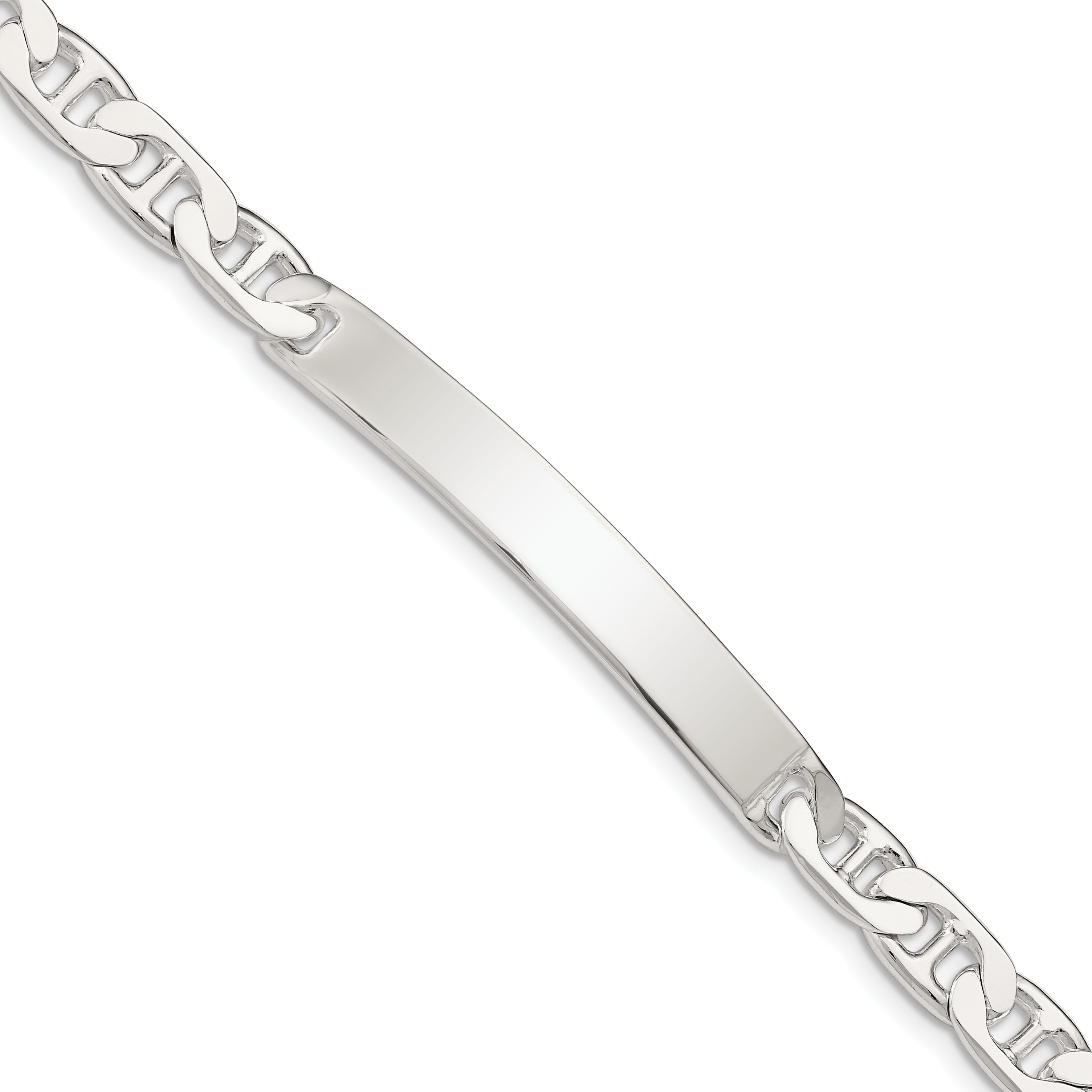 7 Inch Sterling Silver Anchor Id Bracelet